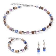 Load image into Gallery viewer, GeoCUBE® Necklace  blue-brown-lilac