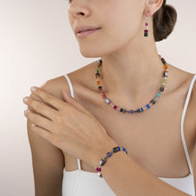 Load image into Gallery viewer, GeoCUBE® Earrings  blue-brown-lilac