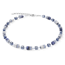 Load image into Gallery viewer, GeoCUBE® Necklace sodalite & haematite blue