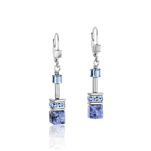 Load image into Gallery viewer, GeoCUBE® Earrings sodalite & haematite blue