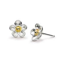 Load image into Gallery viewer, Kit Heath Blossom Wood Rose Gold Plate Stud Earrings