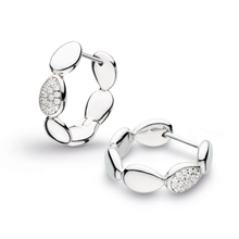 Load image into Gallery viewer, Kit Heath Coast Pebble Glisten CZ Hinged Hoop Earrings