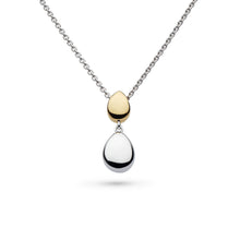 Load image into Gallery viewer, Kit Heath Coast Pebble Golden Double Droplet Necklace