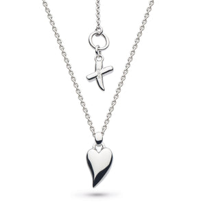 Kit Heath Desire Kiss Rhodium Plate Mini Heart Necklace