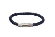 Load image into Gallery viewer, Leather Bracelet with Antique IP Plated Steel Clasp B370
