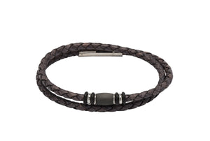 Leather Bracelet with Stainless Steel Clasp B402