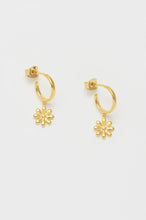 Load image into Gallery viewer, Minimal Daisy Drop Earrings- Gold Plated