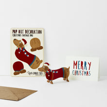 Load image into Gallery viewer, POP out card with wood Christmas decoration