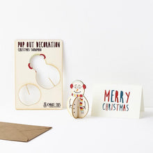 Load image into Gallery viewer, POP out card with wood Christmas decoration
