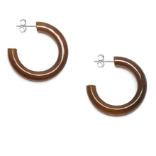 Load image into Gallery viewer, BRANCH Rounded Horn Hoop - Brown Natural