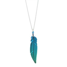 Load image into Gallery viewer, LOVEBIRD FEATHER TITANIUM NECKLACE