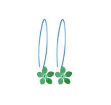 Load image into Gallery viewer, HOOK AND FIVE PETAL FLOWER TITANIUM EARRINGS
