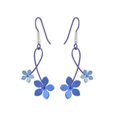 Load image into Gallery viewer, DOUBLE FIVE PETAL FLOWER TWIST TITANIUM EARRINGS