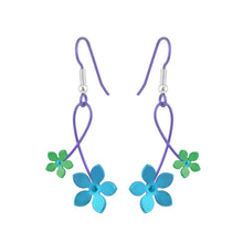 Load image into Gallery viewer, DOUBLE FIVE PETAL FLOWER TWIST TITANIUM EARRINGS