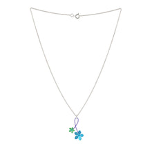 Load image into Gallery viewer, DOUBLE FIVE PETAL FLOWER TWIST TITANIUM NECKLACES