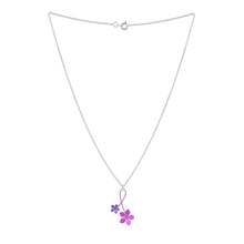 Load image into Gallery viewer, DOUBLE FIVE PETAL FLOWER TWIST TITANIUM NECKLACES