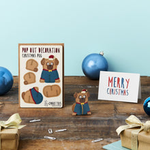 Load image into Gallery viewer, POP out card with wood Christmas decoration