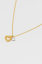 Load image into Gallery viewer, Double Heart Charm Necklace - Gold and Silver Plated