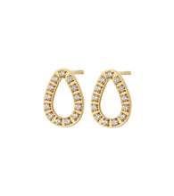 Load image into Gallery viewer, Sander Contour Studs CZ Gold