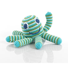 Load image into Gallery viewer, FAIR TRADE CROCHET COTTON OCTOPUS BABY TOY RATTLE