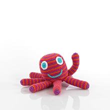 Load image into Gallery viewer, FAIR TRADE CROCHET COTTON OCTOPUS BABY TOY RATTLE