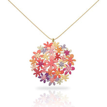 Load image into Gallery viewer, Bouquet Orange Gold Plated Short Pendant | RAS Jewellery | ORA Gallery. pendant detail on white background