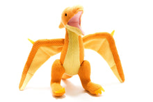 Load image into Gallery viewer, KNITTED DINOSAUR PTERODACTYL SOFT TOY - YELLOW