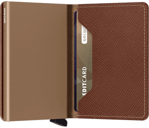 SSA slim wallet saffiano Leather