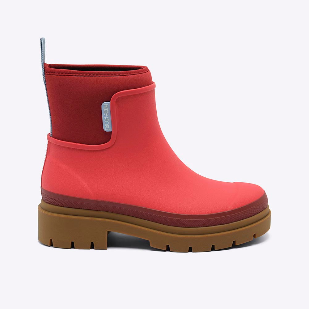 Merry People Tully wellington boot in Chilli Red, side view