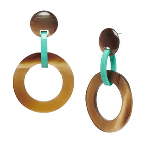Lacquered Round Link Earrings