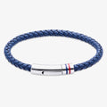 Blue Leather Braided Bracelet b533