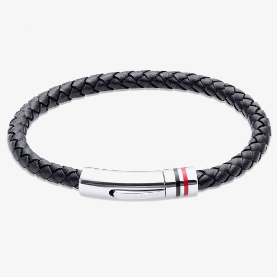 Blue Leather Braided Bracelet b533