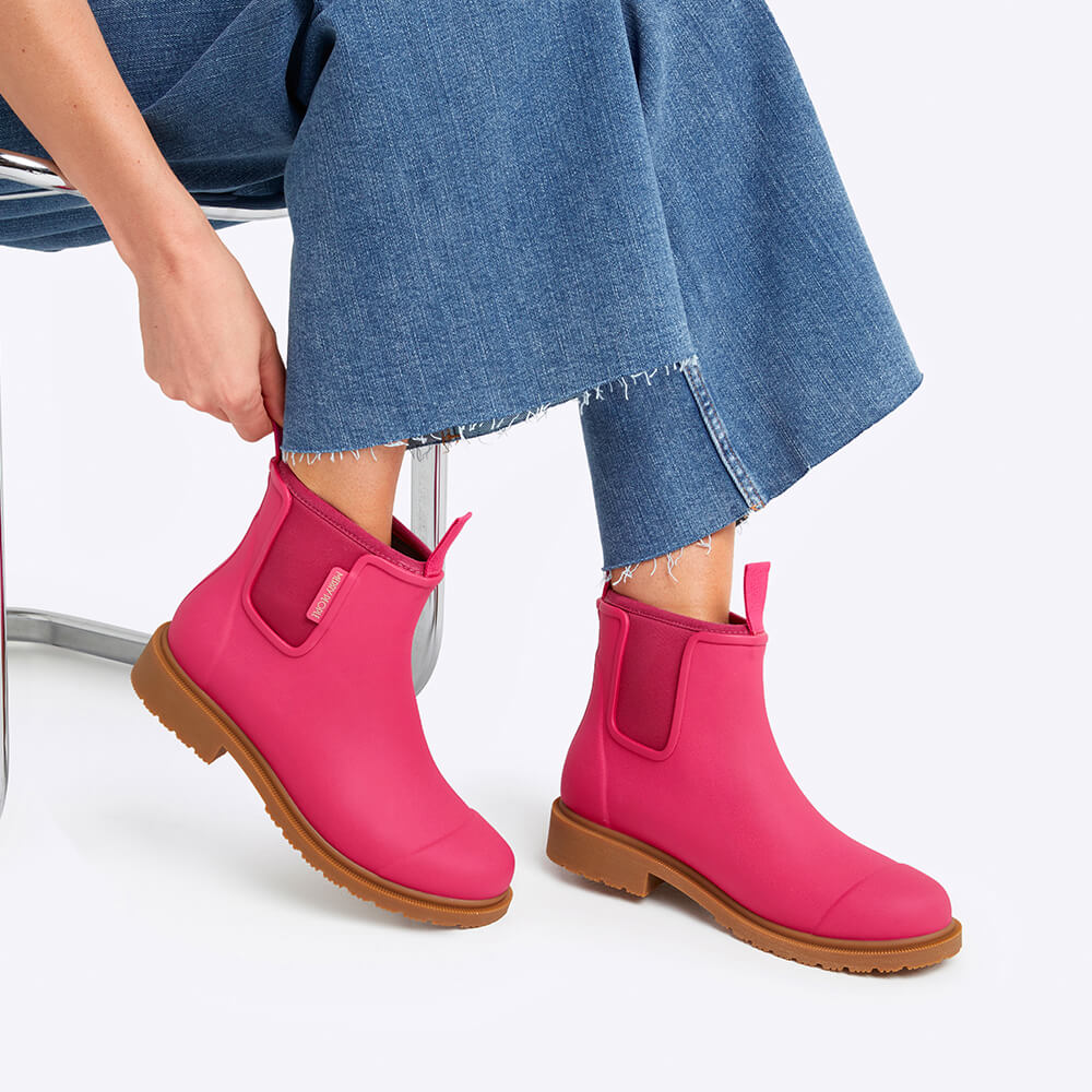 NEW COLOUR- Bobbi Wellington Ankle Boot // fuchsia