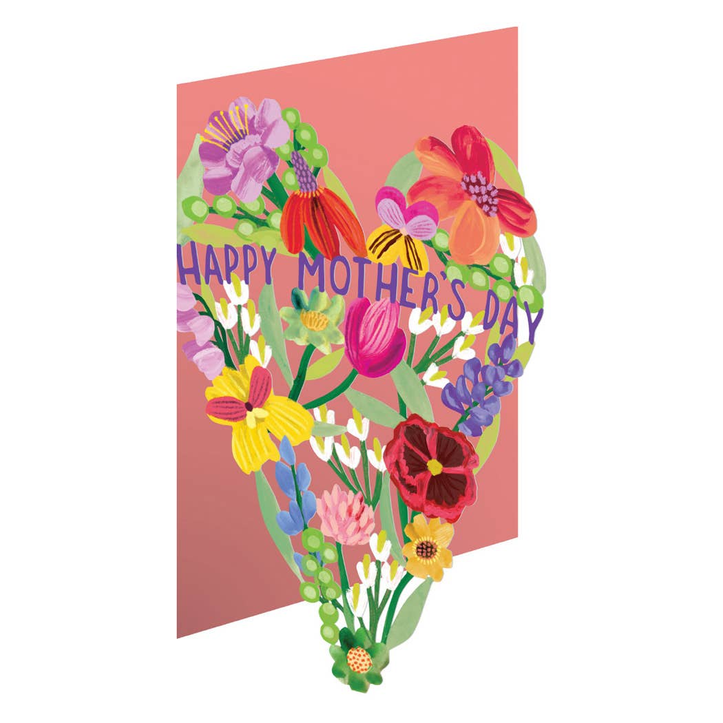 Mother's Day Heart of Flowers Lasercut Card - GC 2464M