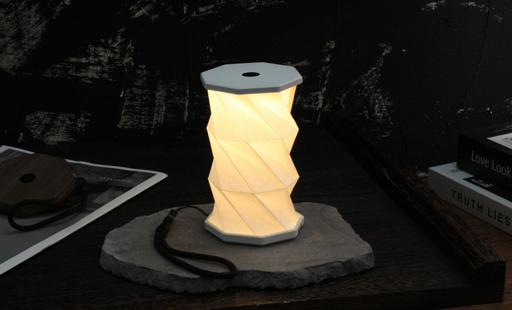 Mini Hexagon Twist Lamp | Portable, Rechargeable &amp; Touch-Dimmable
