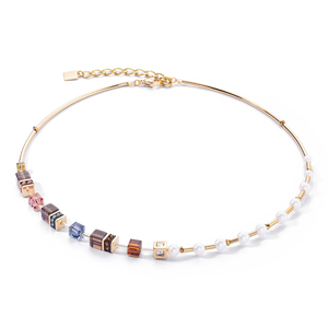 Necklace GeoCUBE® Fusion Precious Pearl Mix gold-autumn