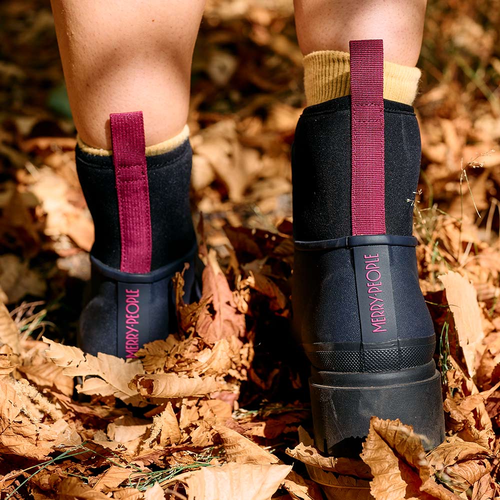 Merry People Tully wellington boot in Midnight, lifestyle photo
