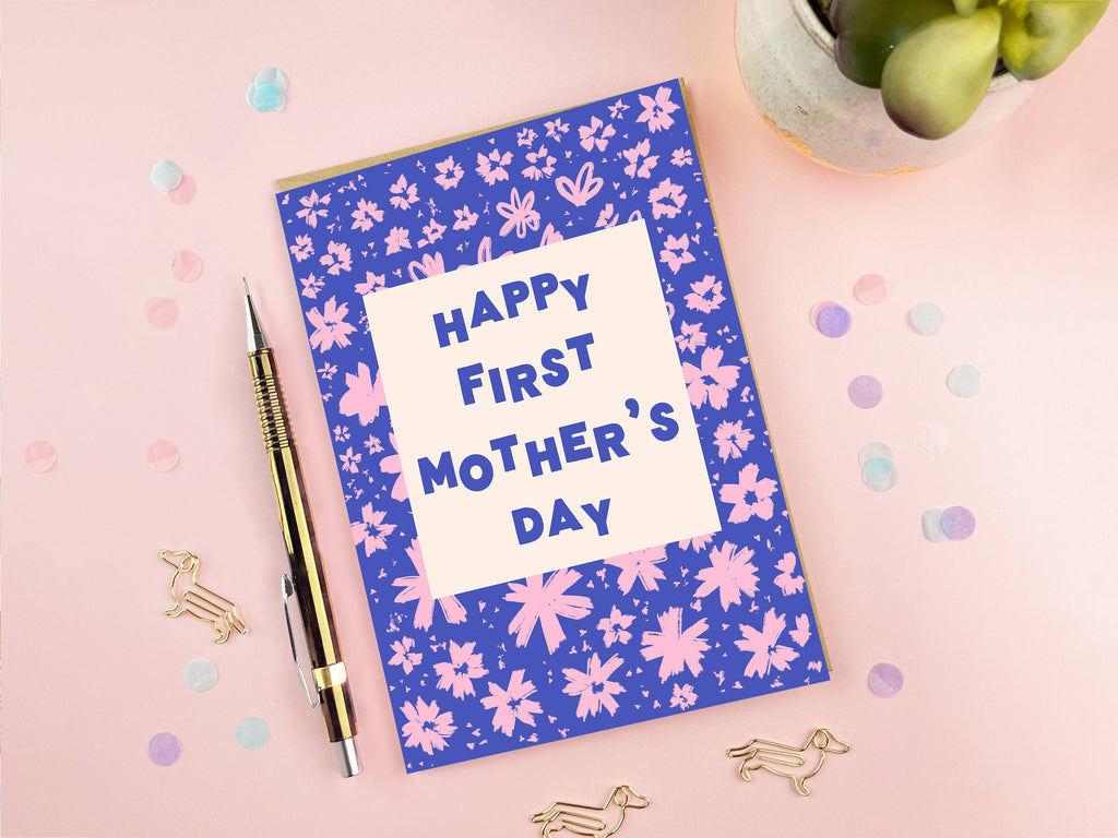 First Mother's Day Card | New Mum Card | Typography | Floral