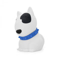 DHINK | MEDIUM COLOUR CHANGING LED NIGHT LIGHT | WHITE PUPPY WITH BLACK SPOT & BLUE COLLAR