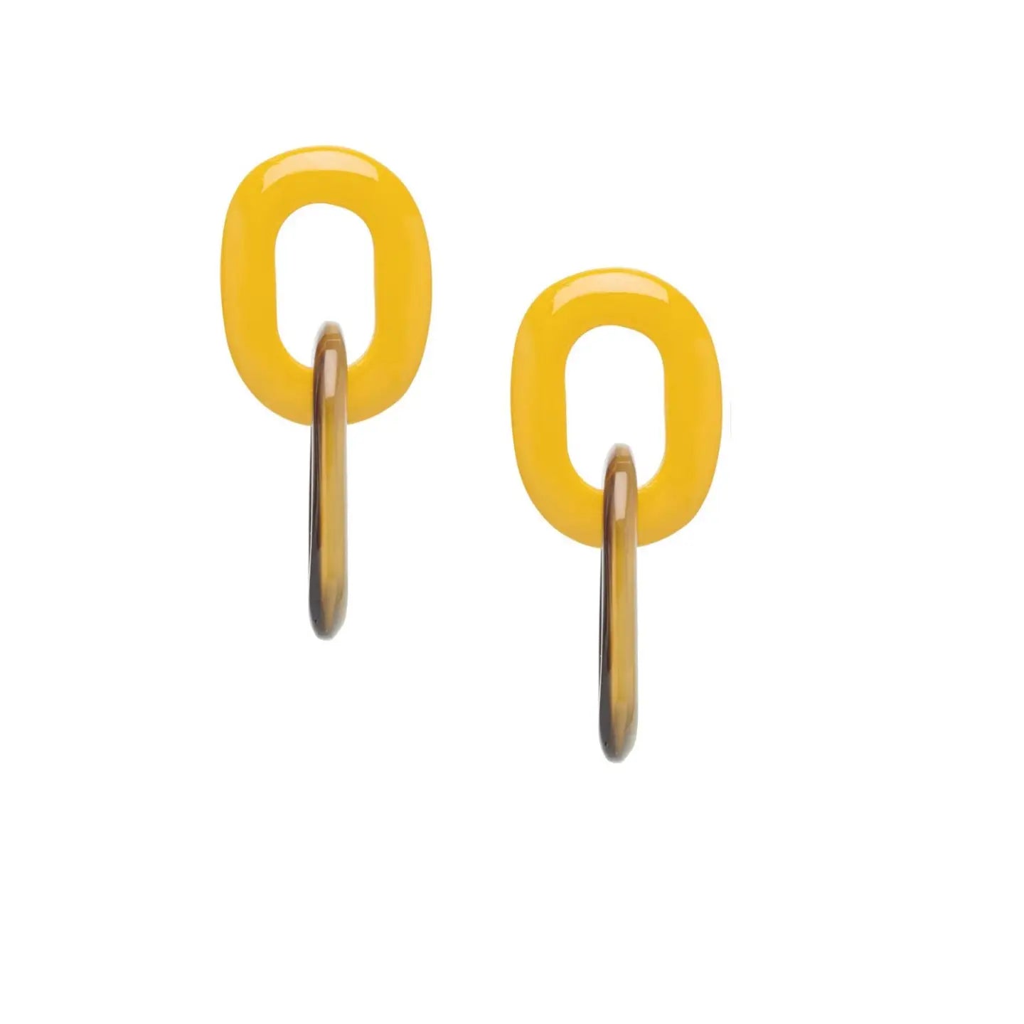 BRANCH Buffalo Horn Oval Link Earrings