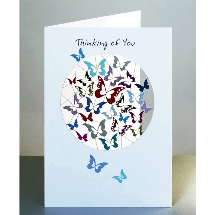 Forever laser cut Greeting Card - Thinking of You with Butterflies