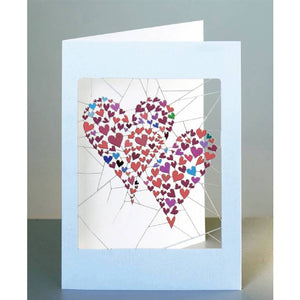 Forever laser cut Greeting Card - Big Red Hearts