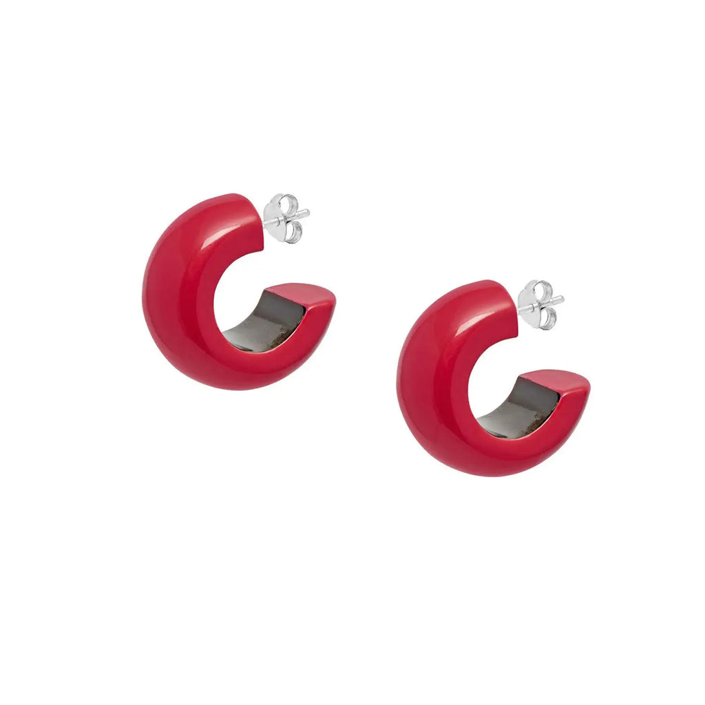 Small wide hoop earring