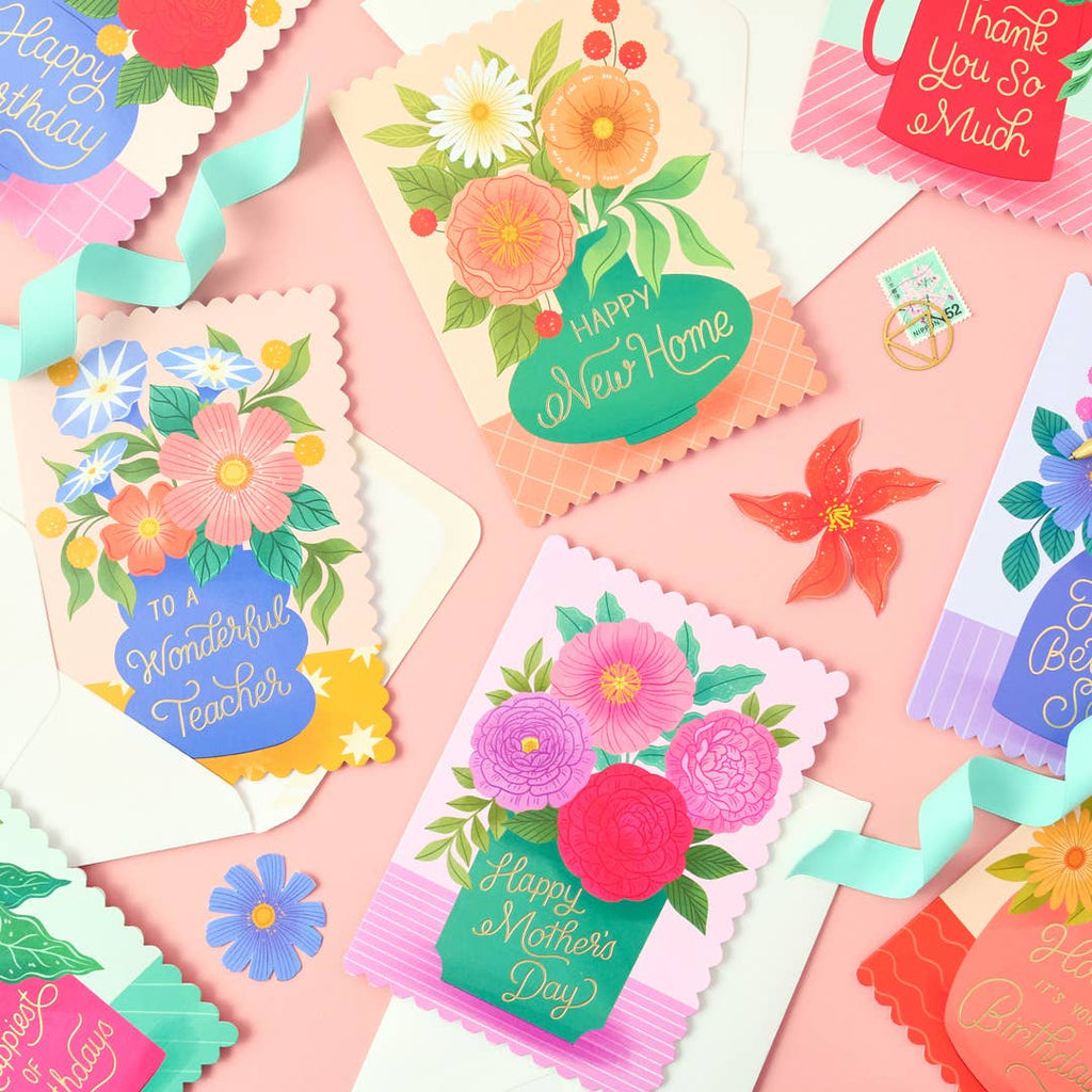 Birthday Card – Happiest of Birthdays Vase Design