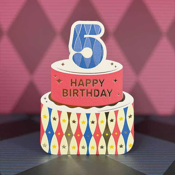 Age 5 Circus Themed Birthday Card