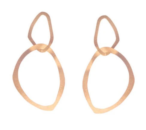 Bronze Double Organic Drop Earrings