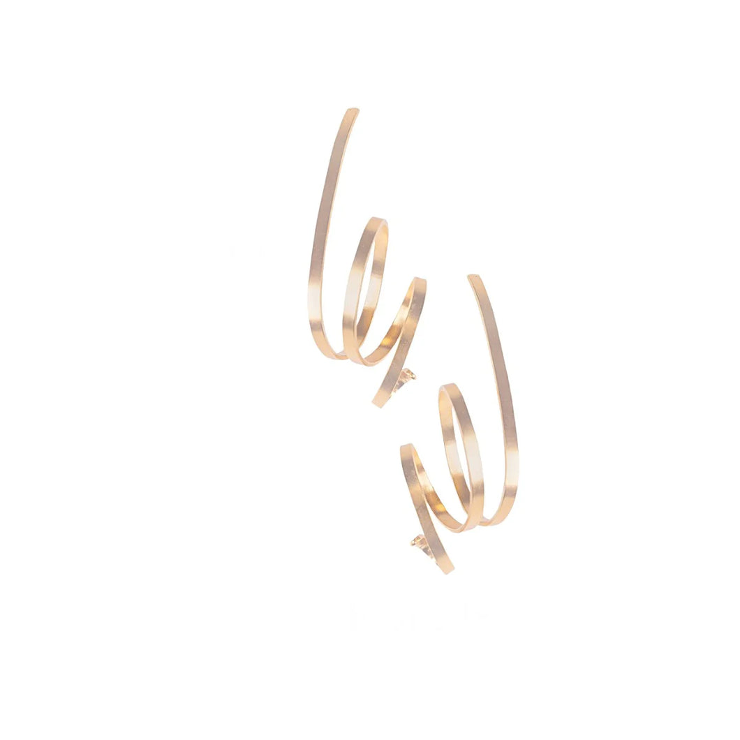 Bronze Soundwave Squiggle Earrings