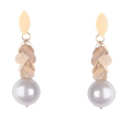 Pearl and Bronze Multi Disc Drop Earrings