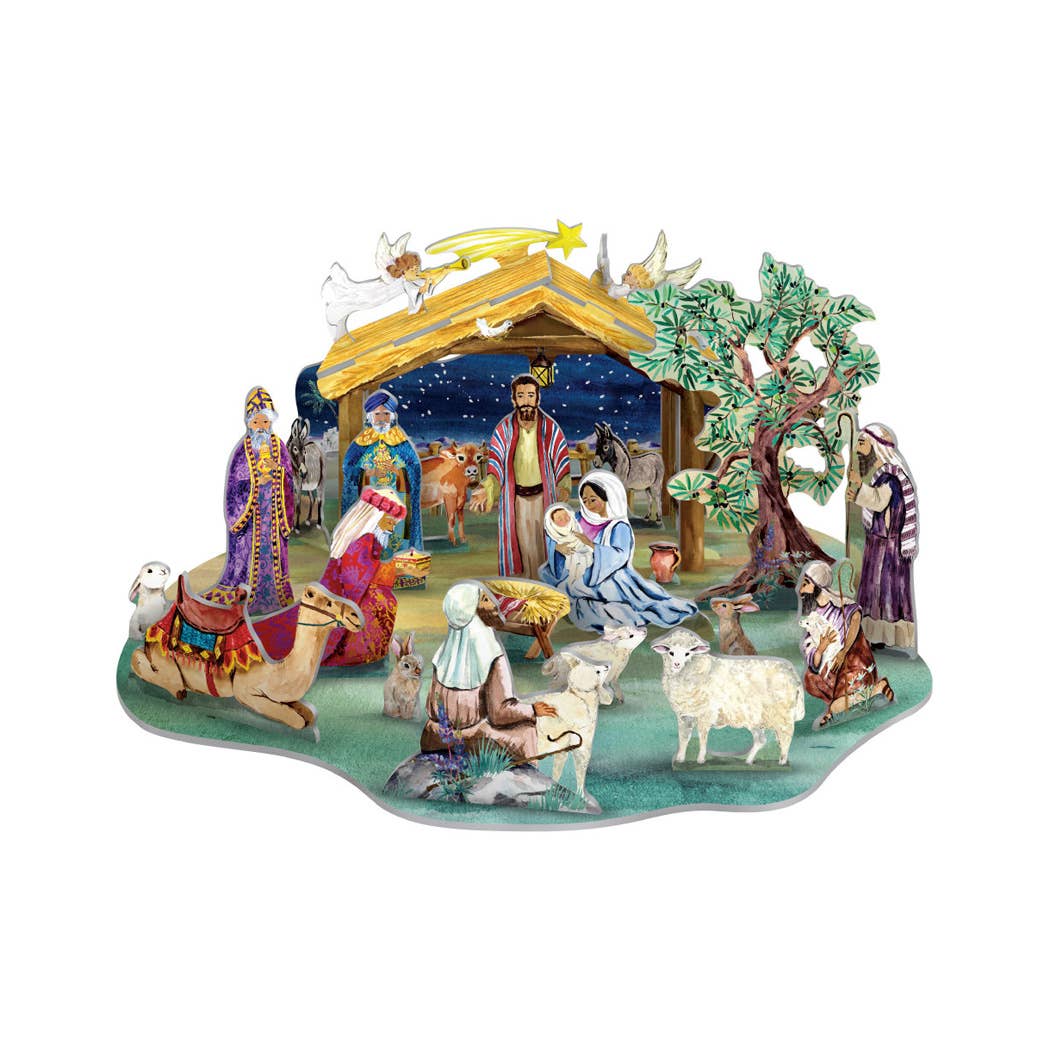 The Christmas Story large 3D pop and slot advent calendar by Roger la Borde, artwork by Fay Ford