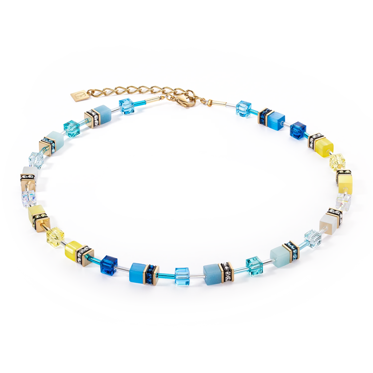 GEOCUBE® 2838 Iconic necklace Turquoise yellow 0601